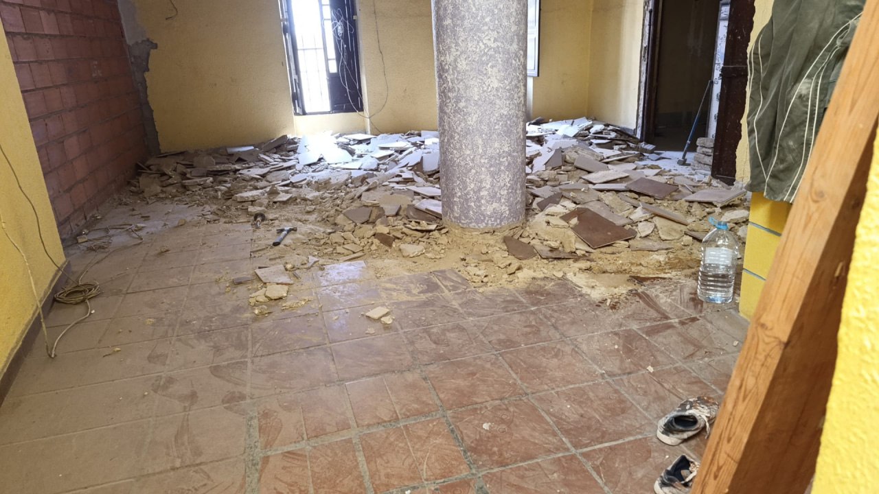Demolition works in progress